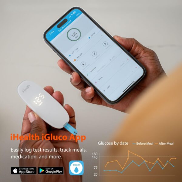 iHealth Gluco+ Wireless Smart Blood Glucose Monitor Kit - Image 3