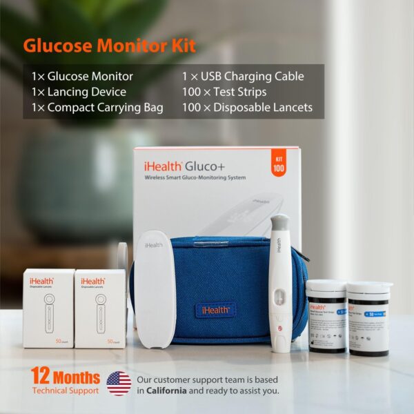 iHealth Gluco+ Wireless Smart Blood Glucose Monitor Kit - Image 8