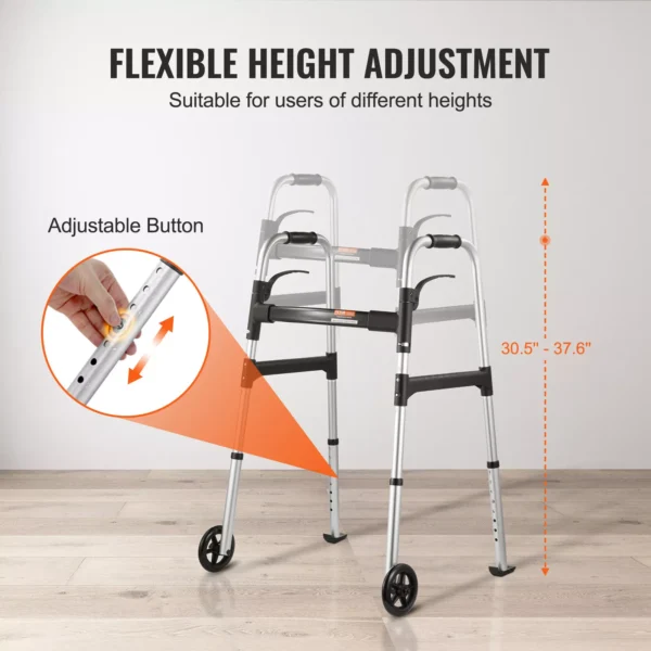 Deluxe Folding Walker Silver - Image 3