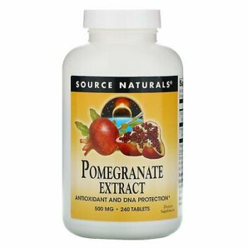 1 5 Source Naturals Pomegranate Extract 240 Tablets Dairy-Free, Egg-Free