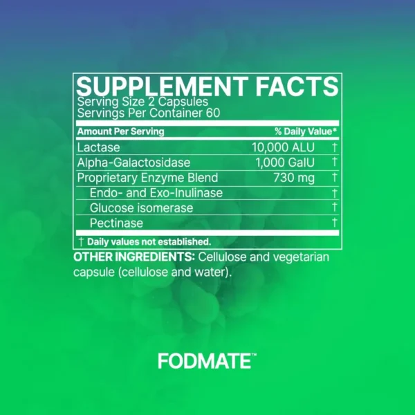 FODMATE Digestive Enzymes 120 Capsules - Image 6