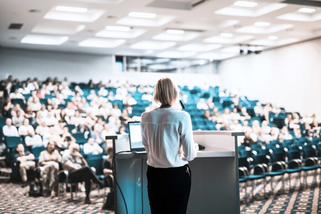 Dr. Rowan speaking at an event