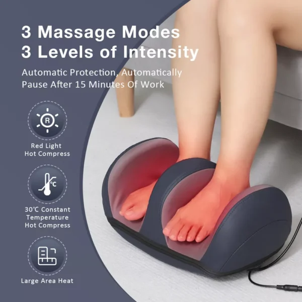 Foot Massager Machine Shiatsu Heat Deep Kneading - Image 4