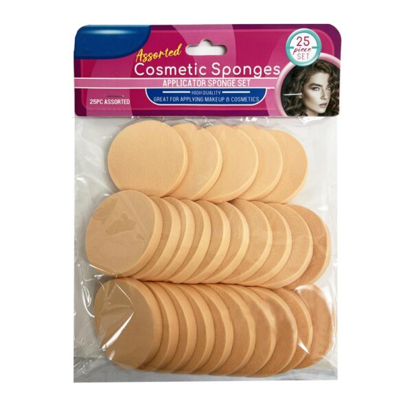 25Pc Round Makeup Facial Sponges Pads - Image 2