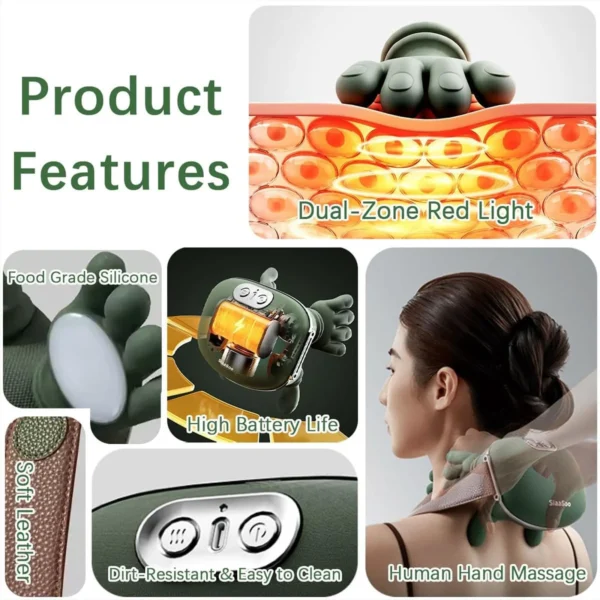 New Neck Shoulder Massager Deep Tissue Shiatsu - Image 4