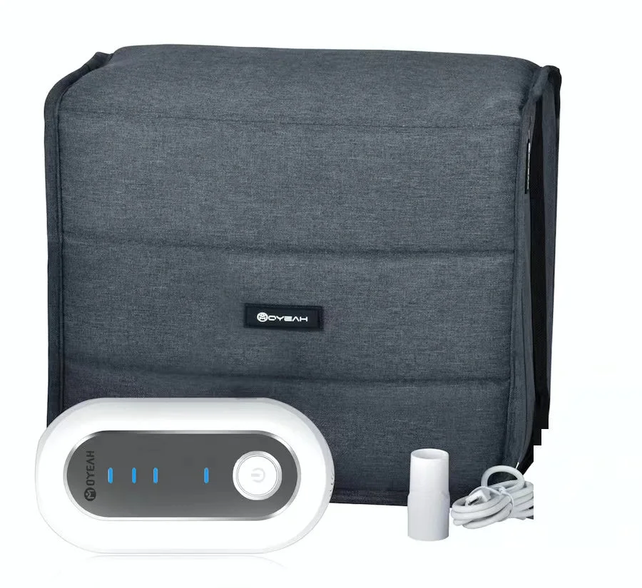 Limpiador de CPAP portátil OYEAH con bolsa de almacenamiento gris, adaptador y cable USB